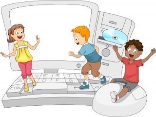 11197783-ilustracion-de-ninos-jugando-con-un-gigante-de-la-informatica